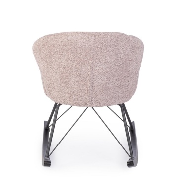 Fotoliu balansoar Sibilla, din poliester efect bouclé, stil vintage, roz antic, 86 x 62 x 72 cm - Img 5