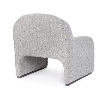Fotoliu Bassilla Bouclé, Gri, 71 x 69 x 72.5 cm - Img 2
