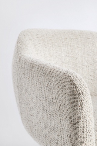 Fotoliu Lottie, pivotant cu mecanism de revenire, cu brațe, din material textil, gri deschis, 59x55x77 cm - Img 6