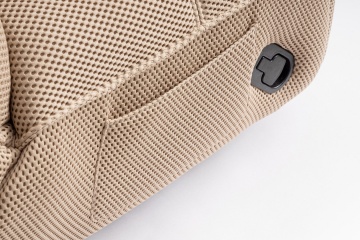 Fotoliu pivotant și reclinabil, din material textil, ivoriu, 88.5x107x93.5 cm - Img 11