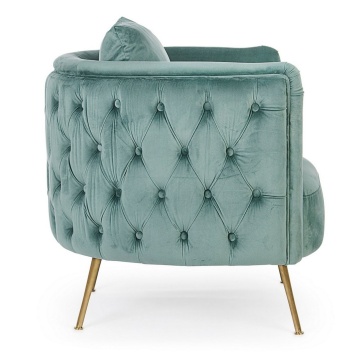 Fotoliu Tenbury Tiffany capitonat, din catifea, 83x77x79.5 cm - Img 5