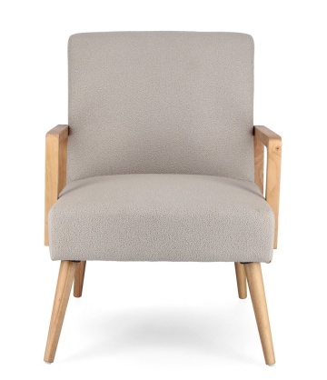 Fotoliu Veriana, textil, gri deschis, 64.5 x 72 x 82 cm - Img 3