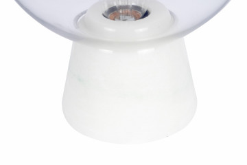 Lampa decorativa din lemn/marmura Porrima alba, un bec - Img 4