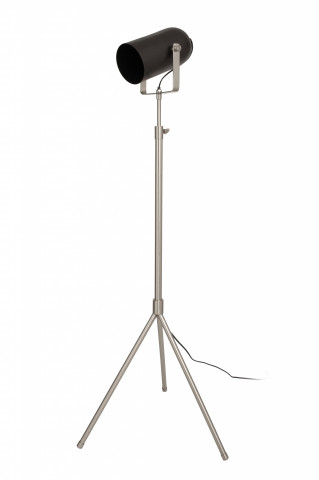 Lampadar din otel/alama/fier Celeste, negru/argintiu, un bec 27x53x133-163 cm