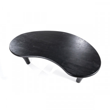Masa de sufragerie cu 3 picioare din lemn de mango negru Harmony 200x115 cm - Img 2