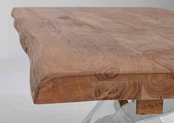 Masă dining extensibilă Arkansas, 10 persoane, cu blat din lemn de acacia, 180-260x90 cm - Img 6