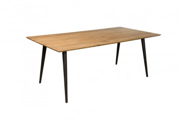 Masa dreptunghiulara din lemn de stejar 180x90x77 cm maro/negru