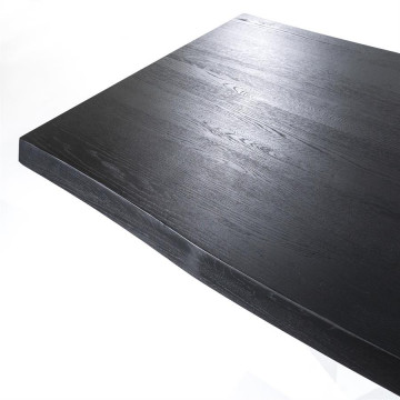 Masa dreptunghiulara din lemn de stejar 300x100 cm neagra - Img 2