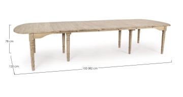 Masă extensibilă Bedford, din lemn masiv de stejar, finisaj ceruit antichizat, 12 locuri, 92-382x120 cm - Img 3