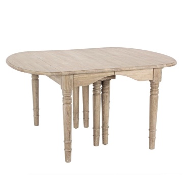 Masă extensibilă Bedford, din lemn masiv de stejar, finisaj ceruit antichizat, 12 locuri, 92-382x120 cm - Img 13