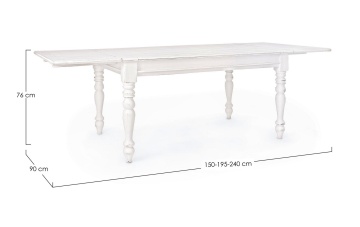 Masă extensibilă Colette, pentru 10 persoane, din lemn de mango, 150-240x90 cm - Img 2