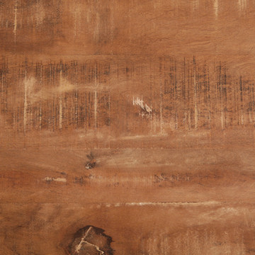 Masa rotunda cu blat din lemn de mango 130x130x78 cm maro/negru - Img 2