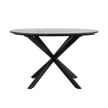 Masa rotunda cu blat din marmura Remy 130x130x78 cm gri/negru - Img 2