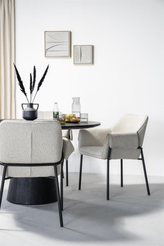 Masa rotunda dinlemn de mango Aron 130x76 cm neagra - Img 3