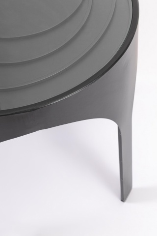 Măsuță de cafea Archie, rotundă, metal și sticlă, Ø50 cm - Img 3