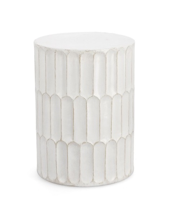Măsuță de cafea Caesar, rotundă, din magnezie, lăcuită, albă, diametru 40.5 cm, înălțime 56 cm