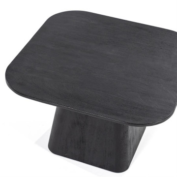 Masuta de cafea din lemn de mango Aron 60x60 cm neagra - Img 2
