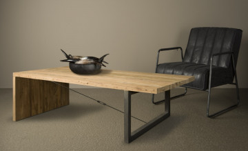 Masuta de cafea dreptunghiulara din lemn 135x75x40 cm maro - Img 2