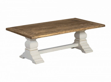 Masuta de cafea dreptunghiulara din lemn 135x75x45 cm gri/alb