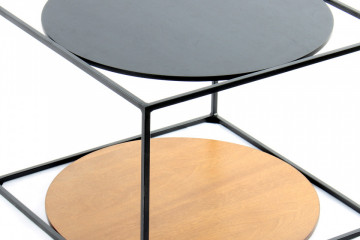Masuta de cafea patrata cu spatiu de depozitare Cody 50x50x36 cm maro/negru - Img 6