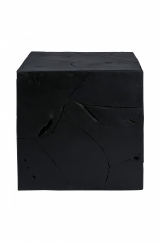 Masuta de cafea patrata din lemn de tec Radix 45 cm neagra - Img 1