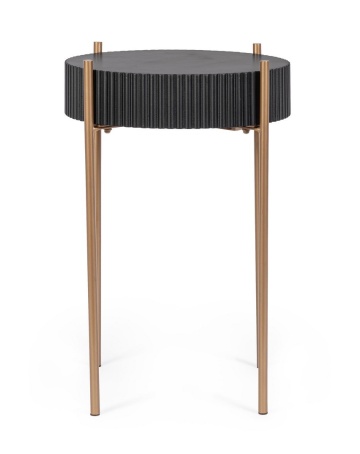 Măsuță de cafea rotundă Darcy, cu blat din MDF și picioare din oțel, diametru 40.5 cm, înălțime 64.5 cm - Img 3