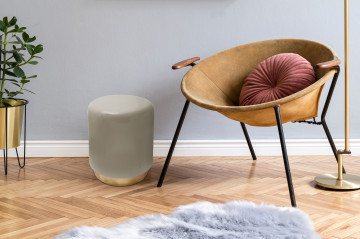 Masuta de cafea rotunda din fier 35x35x44,5 cm taupe - Img 2