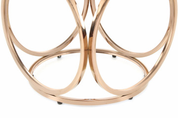 Masuta de cafea rotunda din sticla Whitney 40x40x42 cm gri/auriu - Img 5