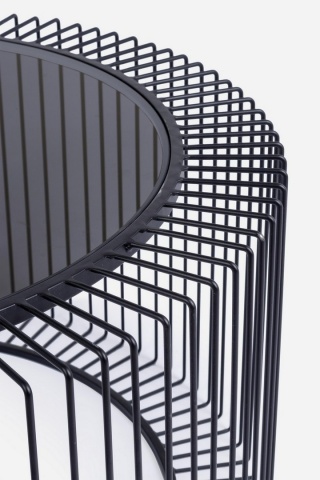 Măsuță de cafea rotundă Kieran, din metal și sticlă securizată, diametru 80 cm - Img 3