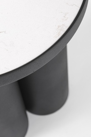 Măsuță de cafea rotundă Rondel, cu blat din marmură și structură metalică, diametru 40 cm, înălțime 50 cm - Img 3