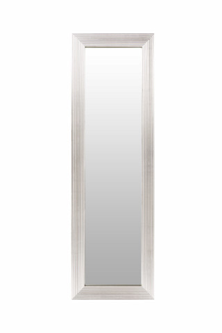 Oglinda dreptunghiulara cu rama din polistiren alba/argintie Harper, 147cm (L) x 47cm (L) x 1,8cm (H) - Img 1