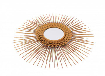 Oglinda rotunda cu rama din metal aurie Metal Augustus, 6cm (L / D) x 81cm (L) x 81cm (H) - Img 6