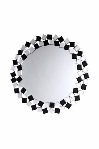 Oglinda rotunda Mosaic Argintiu / Negru, - Img 1
