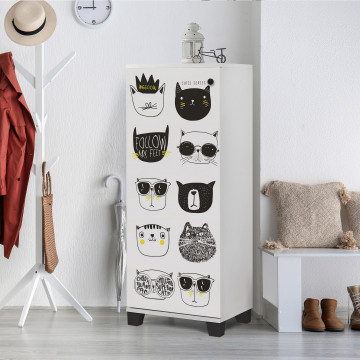 Pantofar din pal melaminat Cats alb 50 cm - Img 2