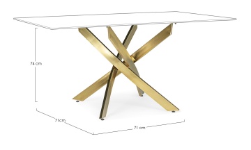 Picioare aurii din oțel masă dining Glamour, 160x90 cm - Img 2