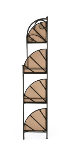 Raft de colț Guenda cu 4 polițe, pliabil, din oțel și MDF, negru, 48x35x165,5 cm - Img 6