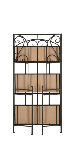 Raft Guenda cu 3 polițe, din metal și MDF, negru, 60x28x127 cm - Img 6