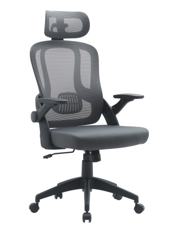 Scaun birou ergonomic, reglabil, cu spătar mesh, gri