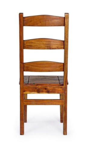 Scaun Chateaux, din lemn masiv de salcâm indian, finisaj antichizat rustic, 45x45x105 cm - Img 4