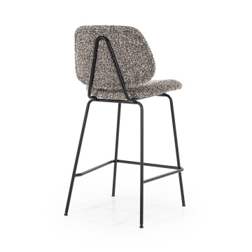 Scaun de bar Jon din Țesătură și metal taupe - Img 7