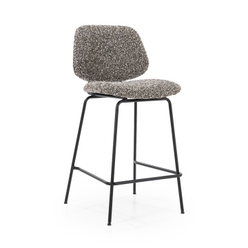 Scaun de bar Jon din Țesătură și metal taupe - Img 11