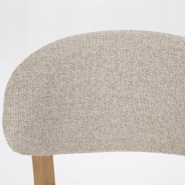 Scaun de bar Mikky din Tesatura taupe si lemn de stejar natur - Img 13