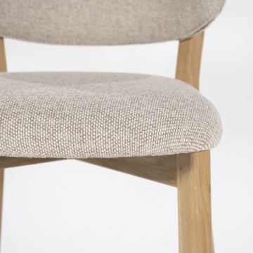 Scaun de bar Mikky din Tesatura taupe si lemn de stejar natur - Img 15