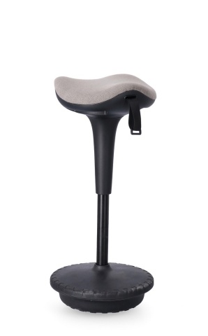 Scaun de bar reglabil pe înălțime, tapițat cu poliester, bej, diametru 34 cm