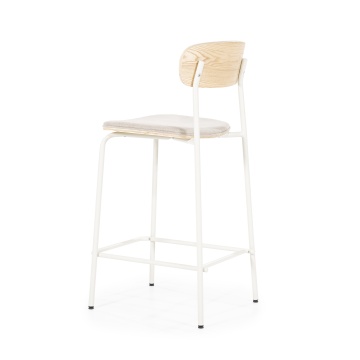 Scaun de bar Skoladin lemn de frasin bej 95 cm - Img 4
