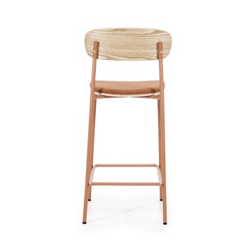 Scaun de bar Skoladin lemn de frasin teracota 95 cm - Img 6