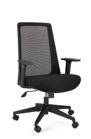 Scaun de birou cu brațe, plasă, reglabil pe înălțime, negru, 62x61.5x101-111 cm