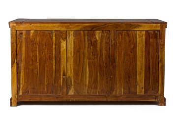 Servanta Chateaux, cu 3 uși și 3 sertare, din lemn masiv de acacia, finisaj rustic antichizat, 160x50x90 cm - Img 4