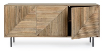 Servanta Darsey, cu 3 uși, din lemn de mango și oțel, 184x45x83.4 cm - Img 10