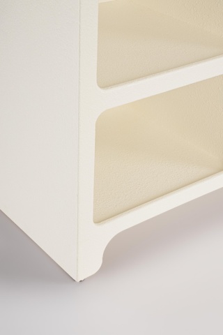 Servanta din MDF, cu efect material, alb crem, 120x35x60 cm - Img 6